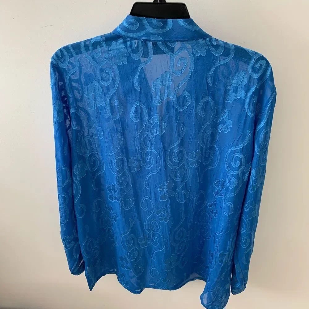Additions by Chico’s Sz 3 (XL-16) Blue long sleeve - Picture 2 of 5